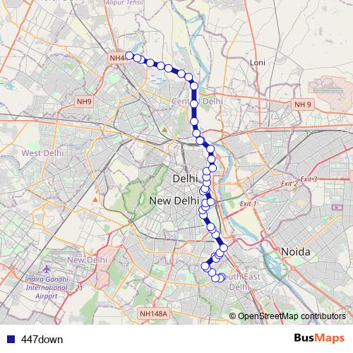 447down bus Line Map