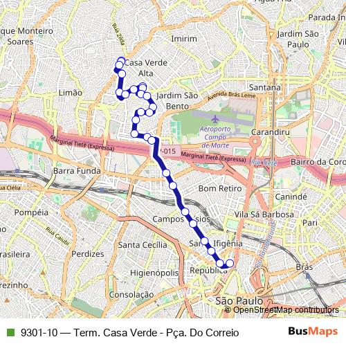 9301-10 bus Line Map