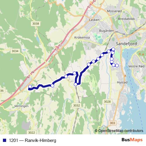 1201 bus Line Map