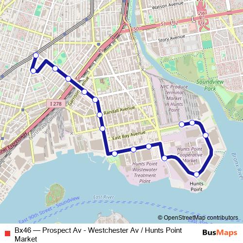 Bx46 bus Line Map