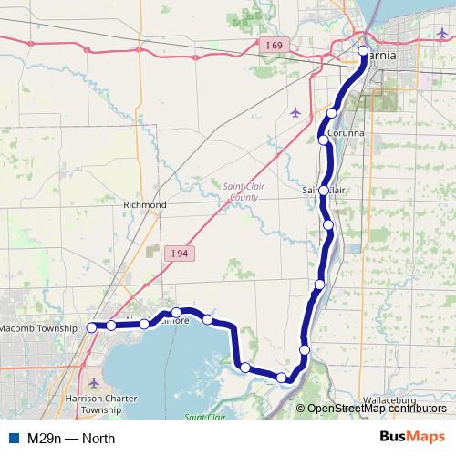 M29n bus Line Map