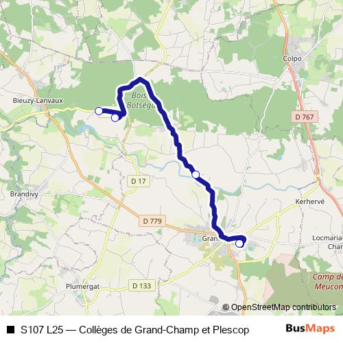 S107 L25 bus Line Map