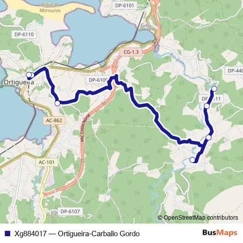 Xg884017 bus Line Map