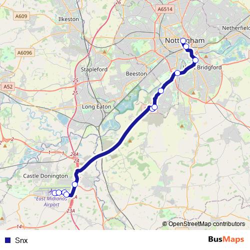 Snx bus Line Map