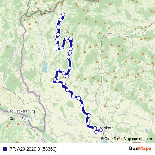 PR A20 2029 0 (58360) bus Line Map