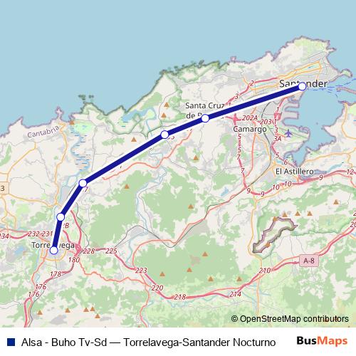Alsa - Buho Tv-Sd bus Line Map