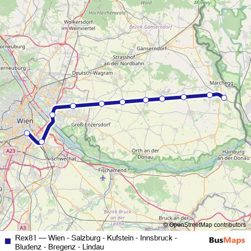Rex81 rail Line Map