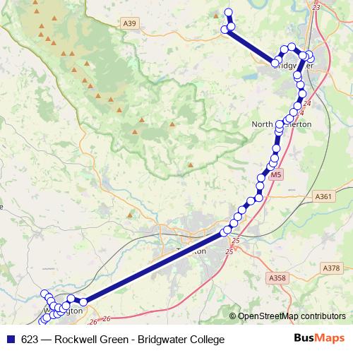 623 bus Line Map