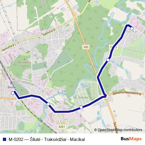 M-0202 bus Line Map