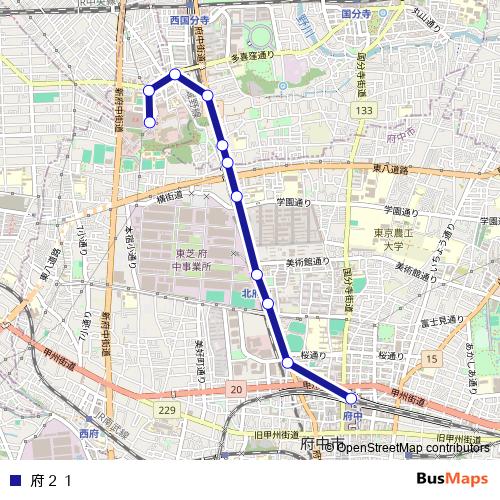 府２１ bus Line Map