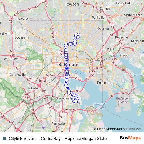 Citylink Silver bus Line Map