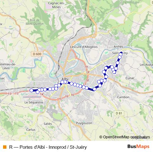 R bus Line Map