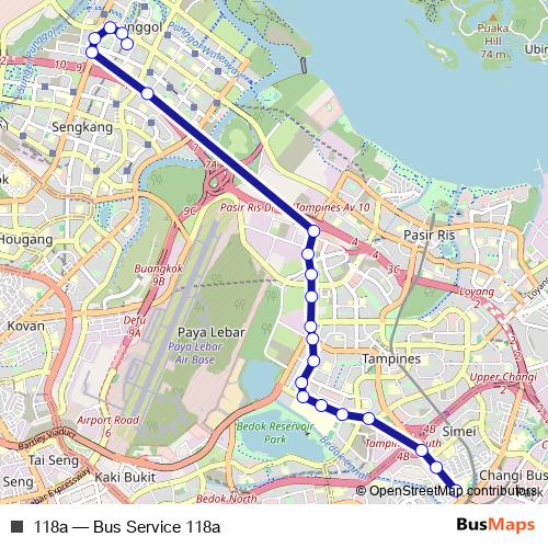 118a bus Line Map