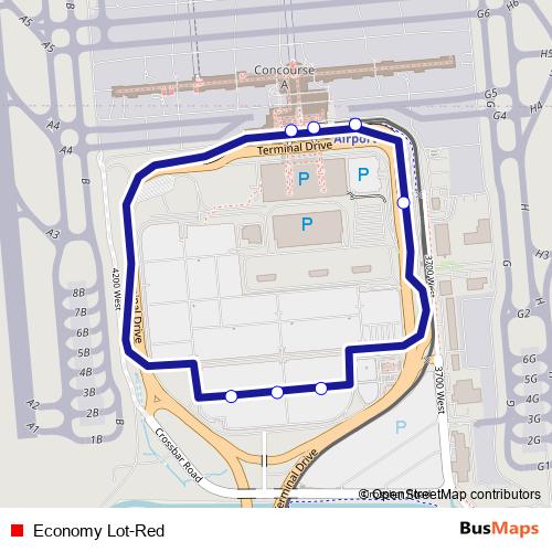 Economy Lot-Red bus Line Map