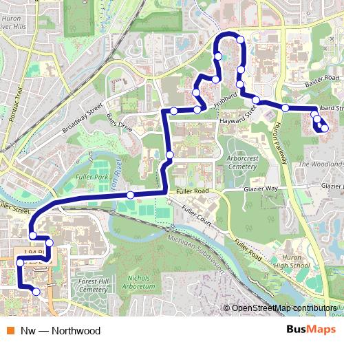 Nw bus Line Map