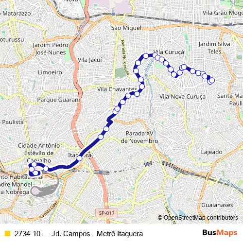 2734-10 bus Line Map