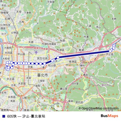 605快 bus Line Map