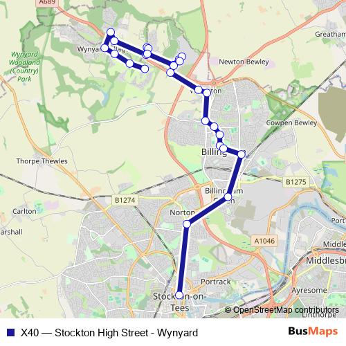 X40 bus Line Map