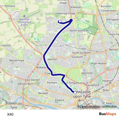 X40 bus Line Map