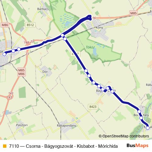 7110 bus Line Map