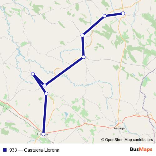 933 bus Line Map