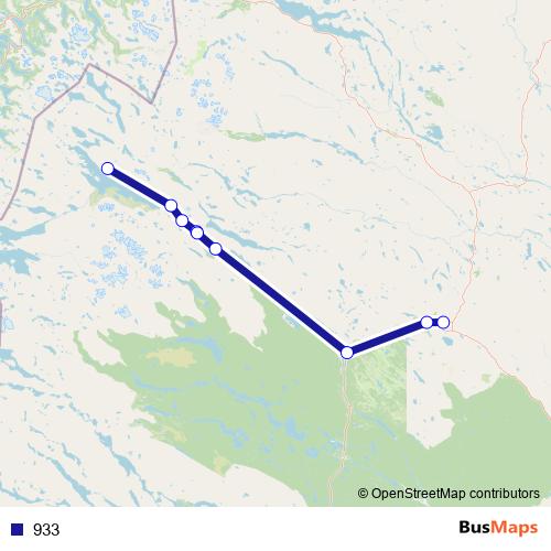 933 bus Line Map