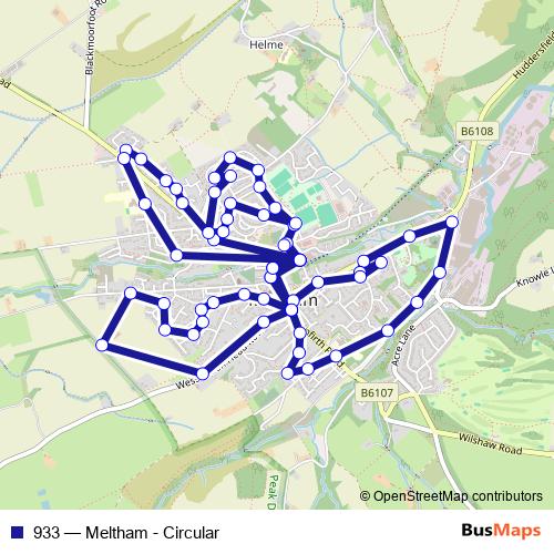 933 bus Line Map