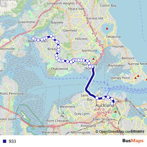 933 bus Line Map