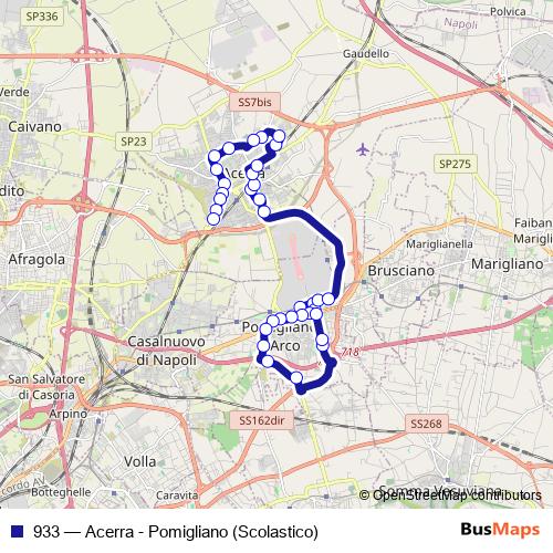 933 bus Line Map