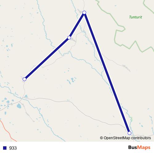 933 bus Line Map