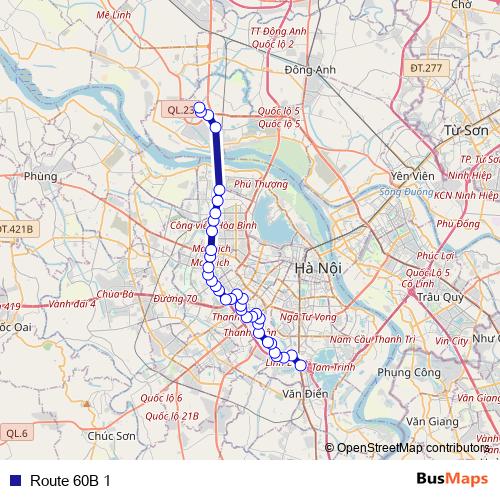 Route 60B 1 bus Line Map