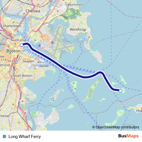 Long Wharf Ferry ferry Line Map