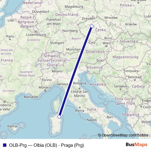OLB-Prg air Line Map