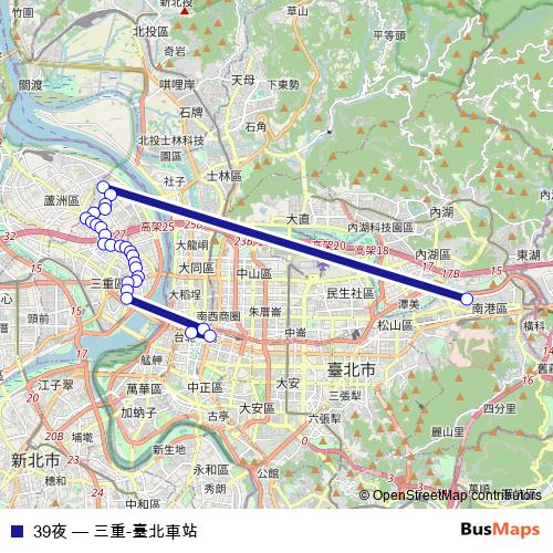 39夜 bus Line Map