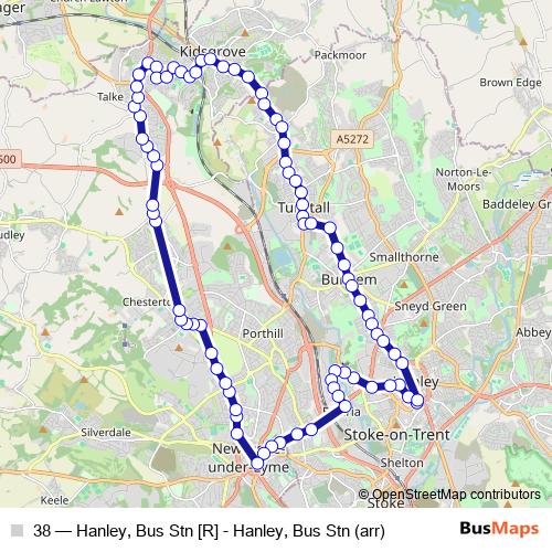 38 bus Line Map