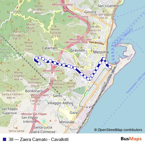 38 bus Line Map