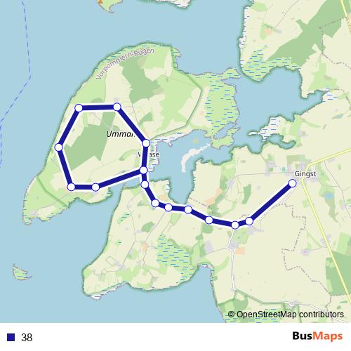 38 bus Line Map