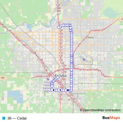 38 bus Line Map