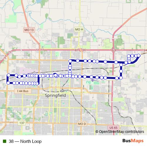 38 bus Line Map