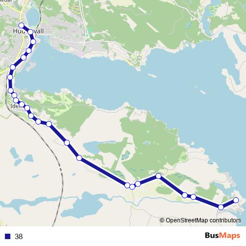 38 bus Line Map
