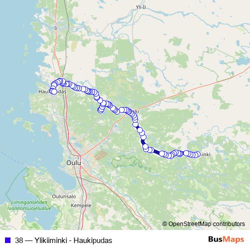38 bus Line Map