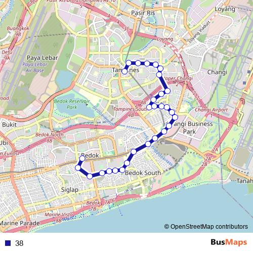 38 bus Line Map