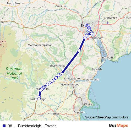 38 bus Line Map