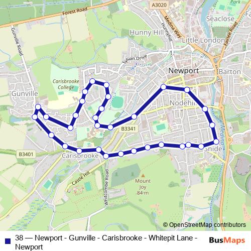 38 bus Line Map