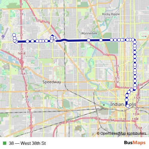 38 bus Line Map
