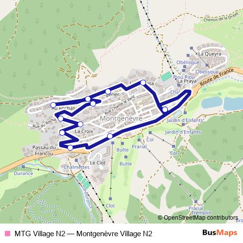 MTG Village N2 bus Line Map