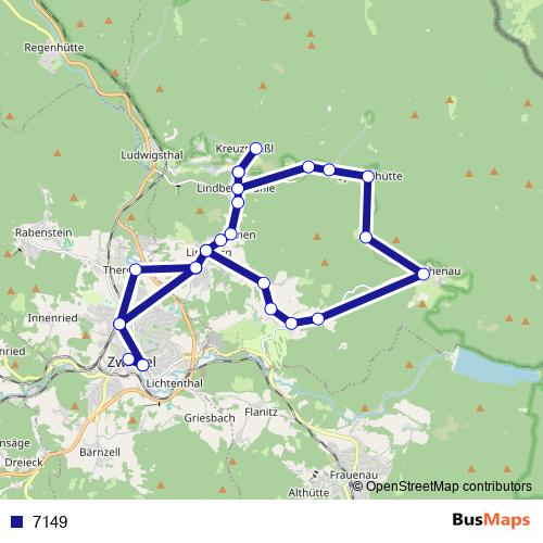 7149 bus Line Map