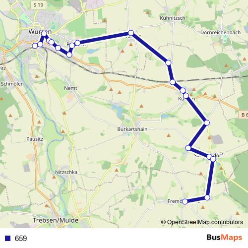 659 bus Line Map
