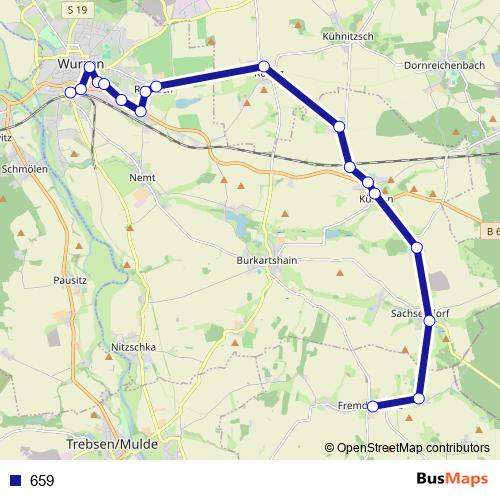 659 bus Line Map