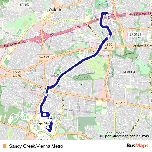 Sandy Creek/Vienna Metro bus Line Map